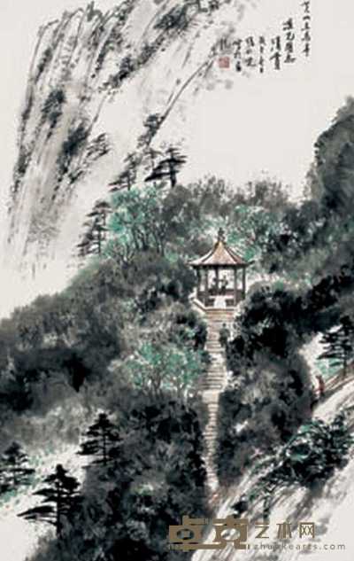 张仁芝 黄山立马亭 立轴 43×67cm